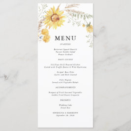 Menu Casamento de Girassol no Final do Verão