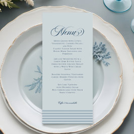 Menu Casamento de Greve Azul Costeira Elegante