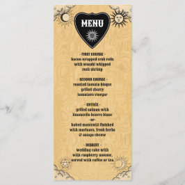 Menu Casamento de Halloween do Conselho Místico Gótico