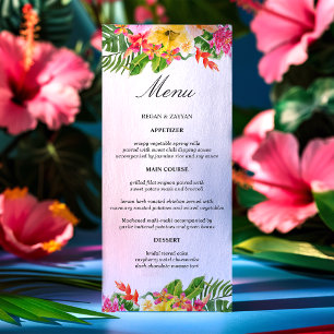 Menu Casamento de Hibisco Tropical com Palmeiras Florai