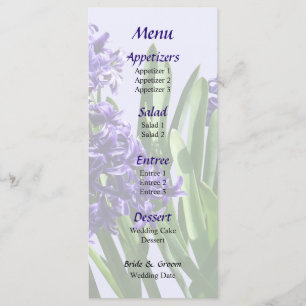 Menu Casamento de Higiene Roxo