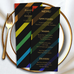Menu Casamento de Homens Gays Elegante Arco-Íris
