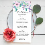 Menu Casamento de horta floral, cor-de-rosa-d'água<br><div class="desc">Abóbora-d-água e menu de casamento floral cor-de-rosa. Adequado para aniversário,  aniversário e qualquer outra festa. Entre em contato comigo se precisar de itens adicionais.</div>