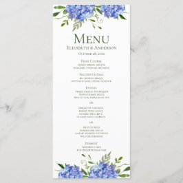 Menu Casamento de Hydrangeas Azul