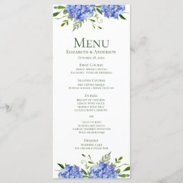 Menu Casamento de Hydrangeas Azul