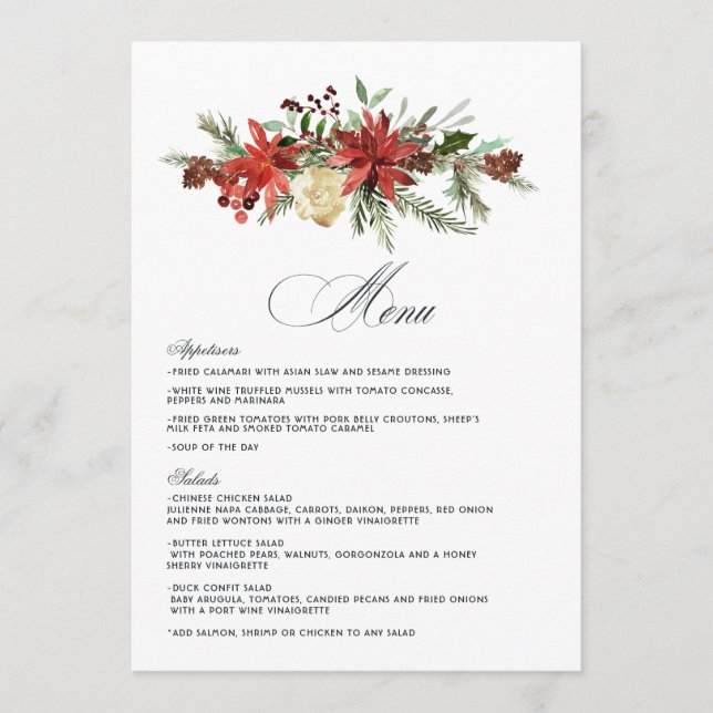 Menu Casamento de Inverno com Floresta Sonhadora e Semp (Frente)