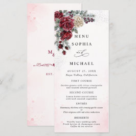 Menu Casamento de Inverno com Rosas Congeladas