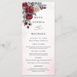 Menu Casamento de Inverno com Rosas Congeladas