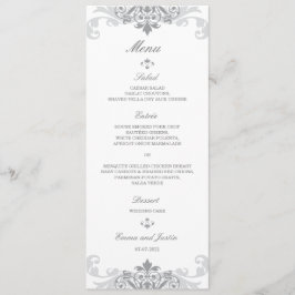 Menu Casamento de Ironworks Elegante de Cinzas de Prata