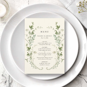 Menu Casamento de Ivory Elegant Watercolor