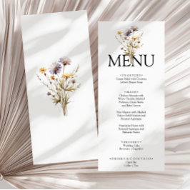 Menu Casamento de Janto Jardim Floral de Bright Roxo El