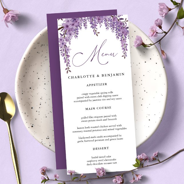 Menu Casamento de Jardins Florais Arch Wisteria Branch (Criador carregado)