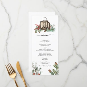 Menu Casamento de Lanterna com Pinheiros Russos de Inve