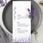 Menu Casamento de Lavanda de Aquarela de Caligrafia Ele<br><div class="desc">Celebre seu dia especial com um toque de elegância e uma dica de romance usando este Menu Plana de Casamento. Projetado com atenção meticulosa aos detalhes, este menu adiciona uma pop de sofisticação à sua recepção de casamento. Feito em estoque liso e de alta qualidade, nosso Flat Menu exude uma...</div>