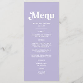 Menu Casamento de Lavanda Roxo Simples
