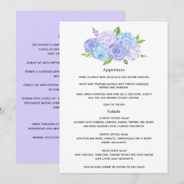 Menu Casamento de Lavandas Azul e Luz