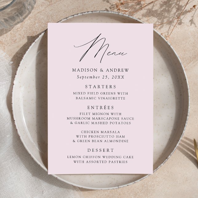 Menu Casamento de Lavandas Elegante Moderno (Criador carregado)