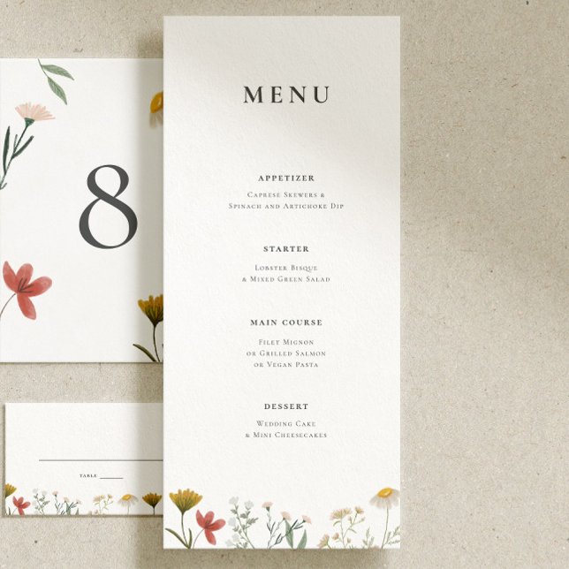 Menu Casamento de Leander Wildflower (Criador carregado)