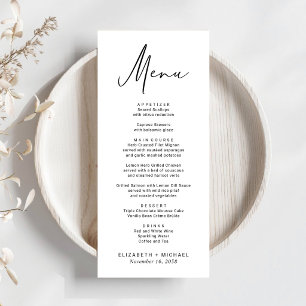 Menu Casamento de Letra Moderna Chic