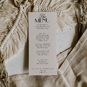 Menu Casamento de Luxo Antigo Dinheiro Preto Chique