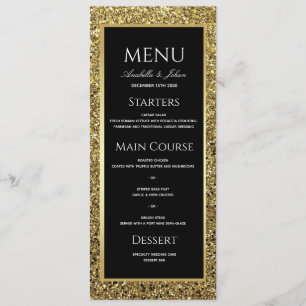 Menu Casamento de Luxo Dourado e Preto