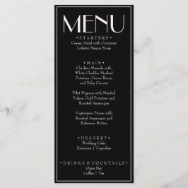 Menu Casamento de Luxo Retro Dinheiro Antigo Creme Pret