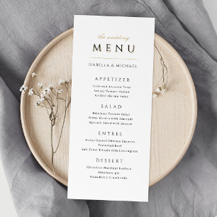 Menu Casamento de Luxo Simples Elegante Moderno Clássic