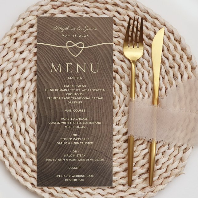Menu Casamento de Madeira Rústica (Criador carregado)