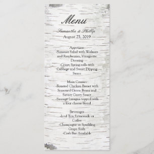 Menu Casamento de madeira rustica com Latido de árvore