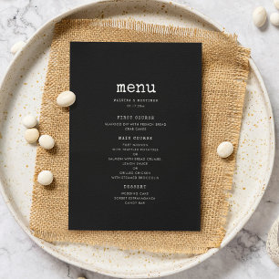 Menu Casamento de máquina de escrever minimalista Vinta