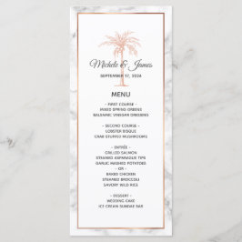 Menu Casamento de Marble da Árvore de Cobre Dourada Ele