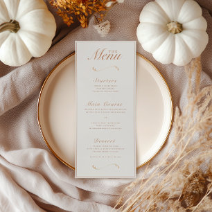 Menu Casamento de Marfim Botânico e Terracotta de queda