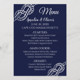Menu Casamento De Marinhos Brancos Da Corda Náutica Com