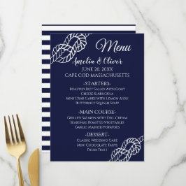 Menu Casamento De Marinhos Brancos Da Corda Náutica Com