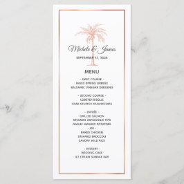 Menu Casamento de Mármore Branco da Árvore de Cobre Dou