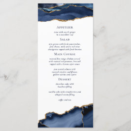Menu Casamento de mármore de grama de árgula Dourada do