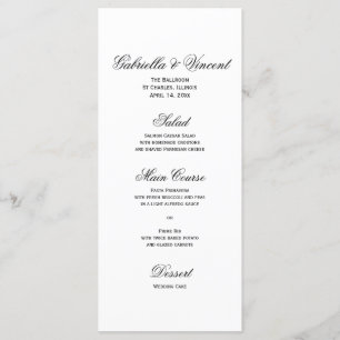 Menu Casamento de Mola Branca e Pérolas