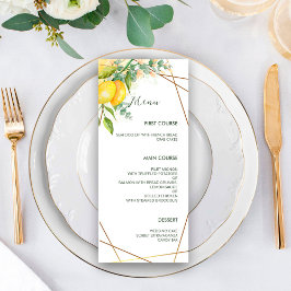 Menu Casamento de Mola Eucalyptus Faux Gold