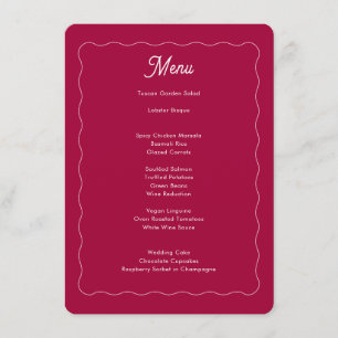 Menu Casamento de Moldura Magenta Magenta Retro-Rosa Ne