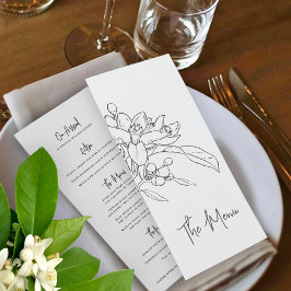 Menu Casamento de mono de esboço de laranja