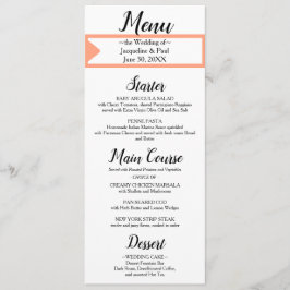 Menu Casamento de Monograma Branco Cantaloupe