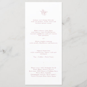 Menu Casamento de Monograma do Flor de Cereja Rosa Mini