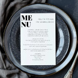 Menu Casamento de Na moda branco preto minimalista mode<br><div class="desc">Menu de Casamento de Na moda branco preto minimalista moderno</div>