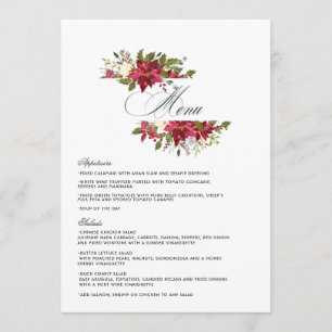 Menu Casamento de Natal com Poinsettia e Azevinho em Aq