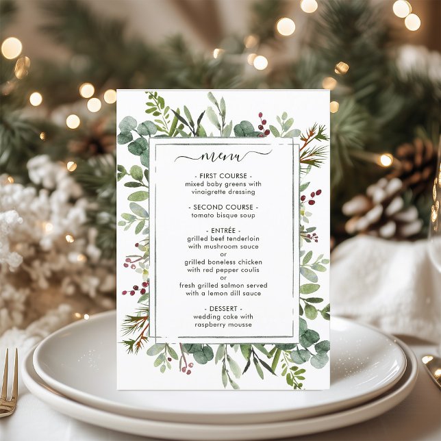 Menu Casamento de Natal da Greenery Botânica (Criador carregado)