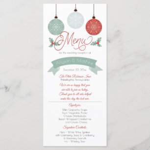 Menu Casamento de Natal entre Baleeiras e Holly