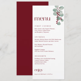 Menu Casamento de Natal Simples da Burgundy Elegante