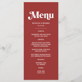 Menu Casamento de Natal Vermelho Intenso