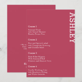 Menu Casamento de Nome de Convidado Personalizado Magen