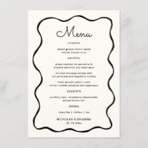 Casamento de Ondas de Desenho de Mão Preta e Branc